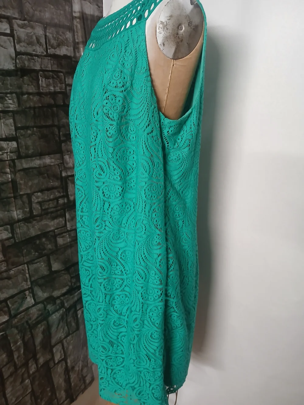 Jessica Howard Teal Lace Sleeveless Shift Women's  Dress